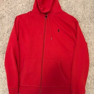 Ralph Lauren Red Hoodie with Navy Label